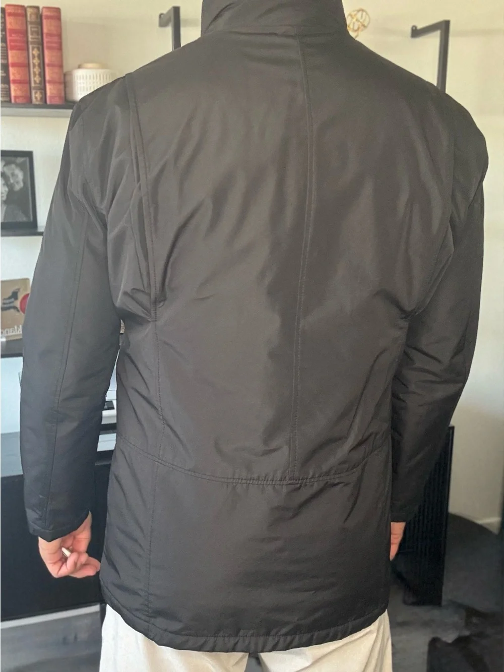 Men's Black Faux Fur-Lined Winter Coat - Classic Parka